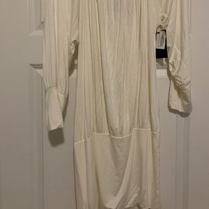 Elena Ivory Off-the-Shoulder Tunic Dress